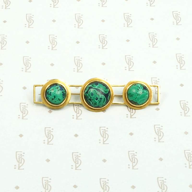 Stunning Azurite Aesthetic Movement Brooch