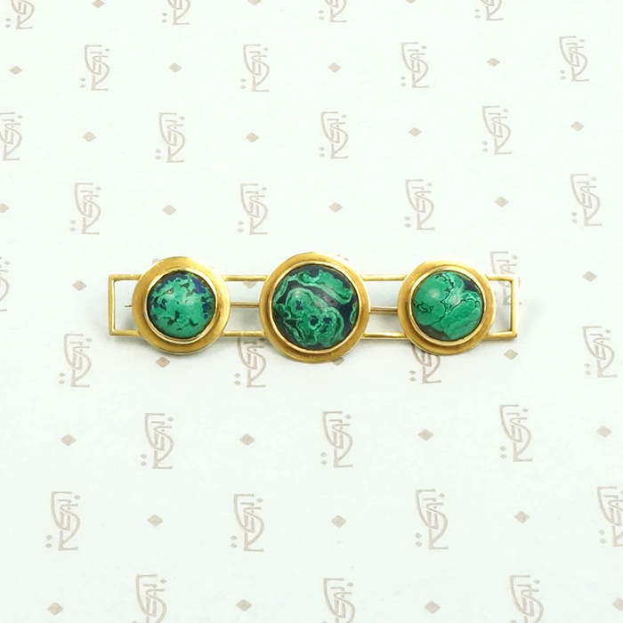 Stunning Azurite Aesthetic Movement Brooch