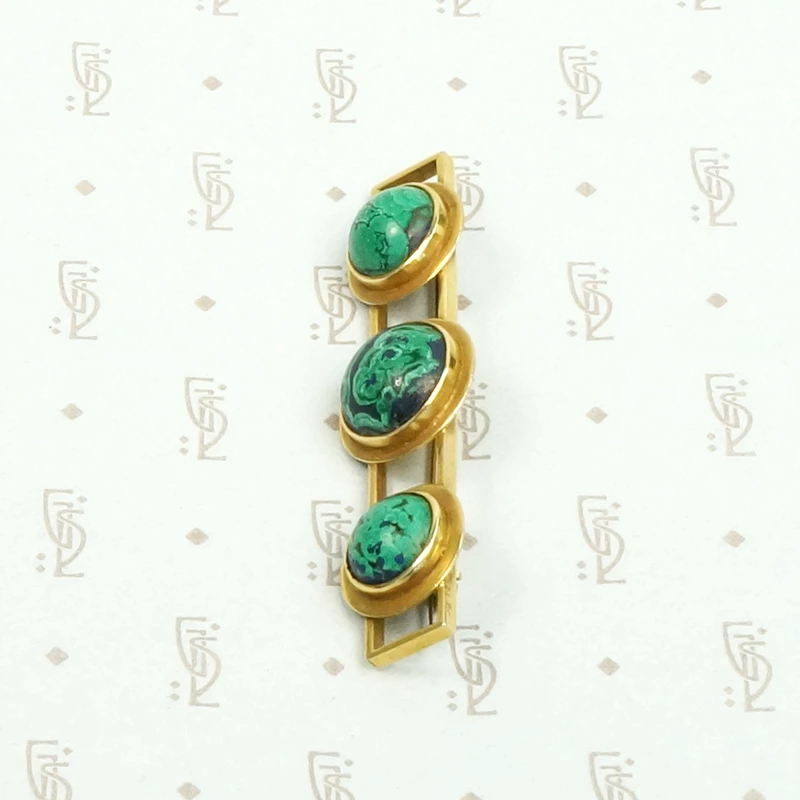 Stunning Azurite Aesthetic Movement Brooch
