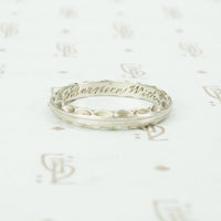 Fancy Scalloped Platinum 1940s Wedding Band