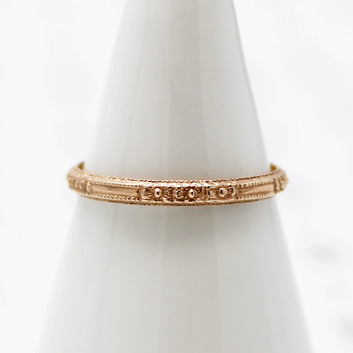 Floral NOS Rose Gold Wedding Band
