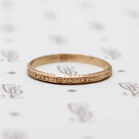 Petite NOS Rose Gold Floral Wedding Band