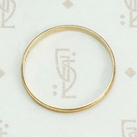 Milgrain Edges NOS 1930s Wedding Band, top view.