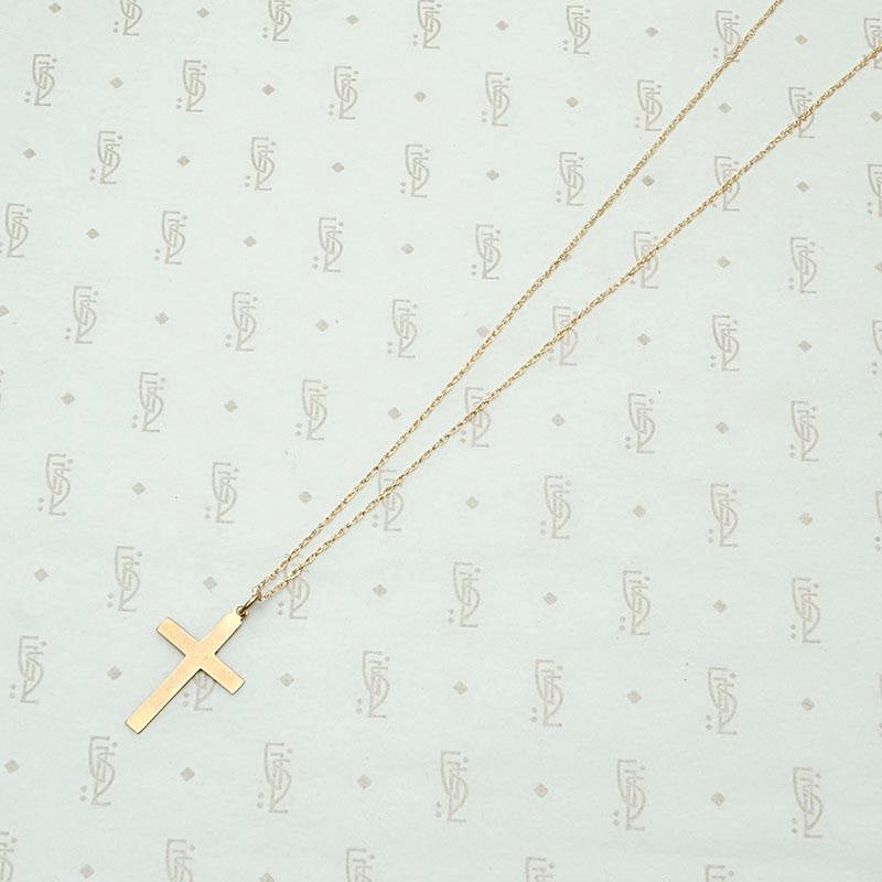 Stylized Forget Me Not Rose Gold Cross