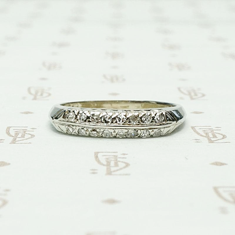 Elegant Two Row Diamond Wedding Band