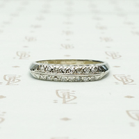 Elegant Two Row Diamond Wedding Band