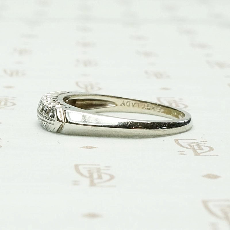 Elegant Two Row Diamond Wedding Band, side view