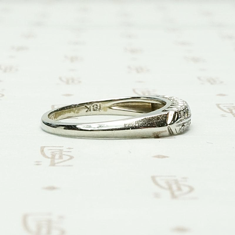 Elegant Two Row Diamond Wedding Band, side view