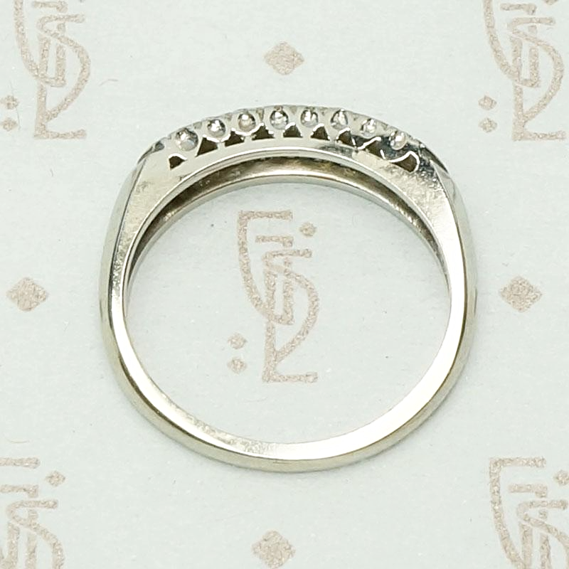 Elegant Two Row Diamond Wedding Band, top view