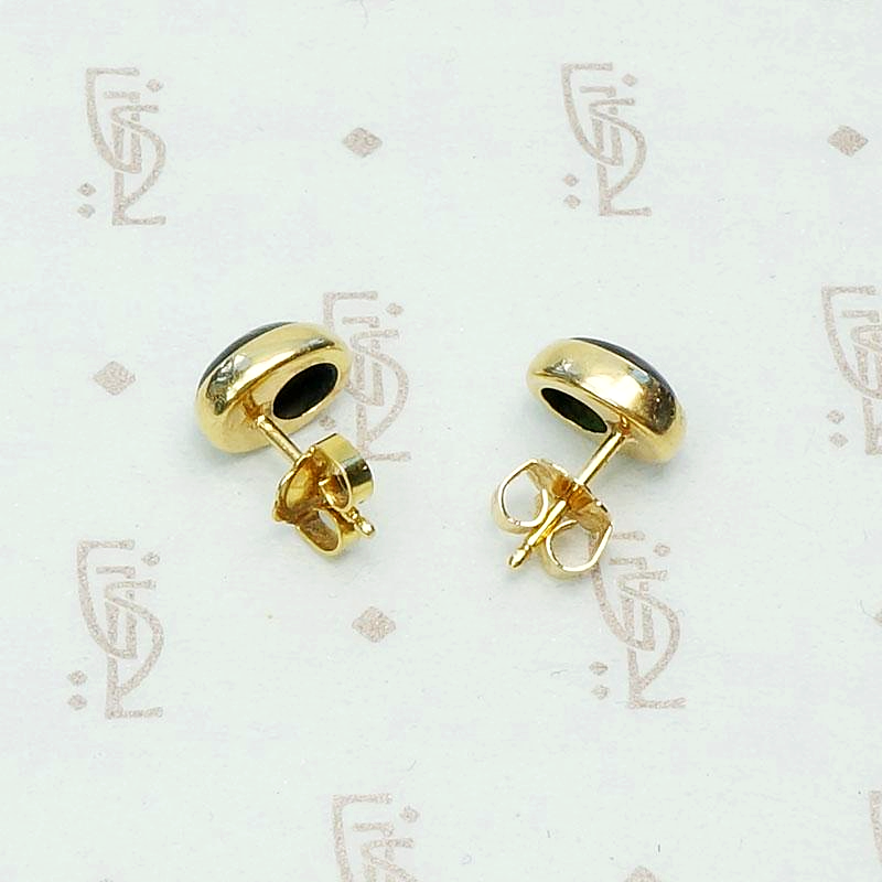Dark Iridescence Labradorite Stud Earrings
