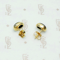 Dark Iridescence Labradorite Stud Earrings