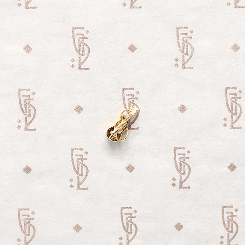 Adorable Gold Guitar Single Stud Earring