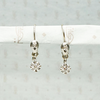 Delicate Diamond Drop Earrings in White Gold