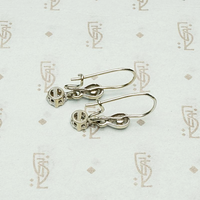 Delicate Diamond Drop Earrings in White Gold, back view