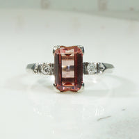 Imperial Topaz Platinum Diamond Engagement Ring