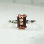 Imperial Topaz Platinum Diamond Engagement Ring