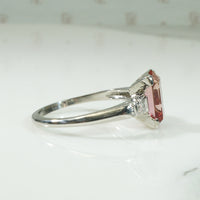 Imperial Topaz Platinum Diamond Engagement Ring