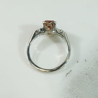 Imperial Topaz Platinum Diamond Engagement Ring