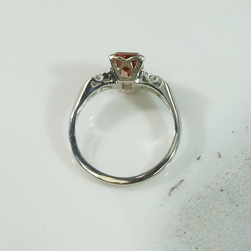 Imperial Topaz Platinum Diamond Engagement Ring