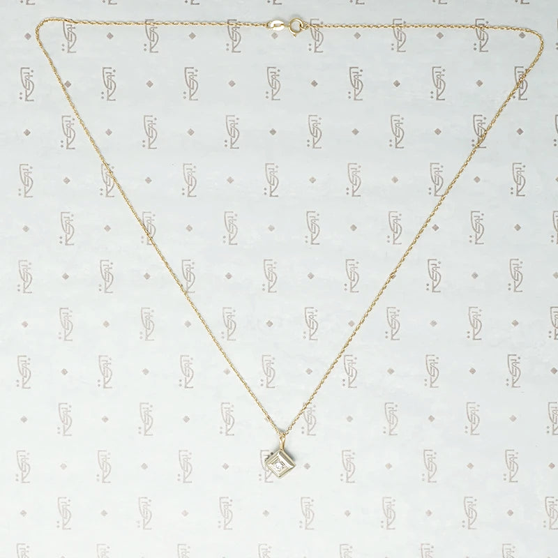 1920s Two Tone Gold and Diamond Pendant
