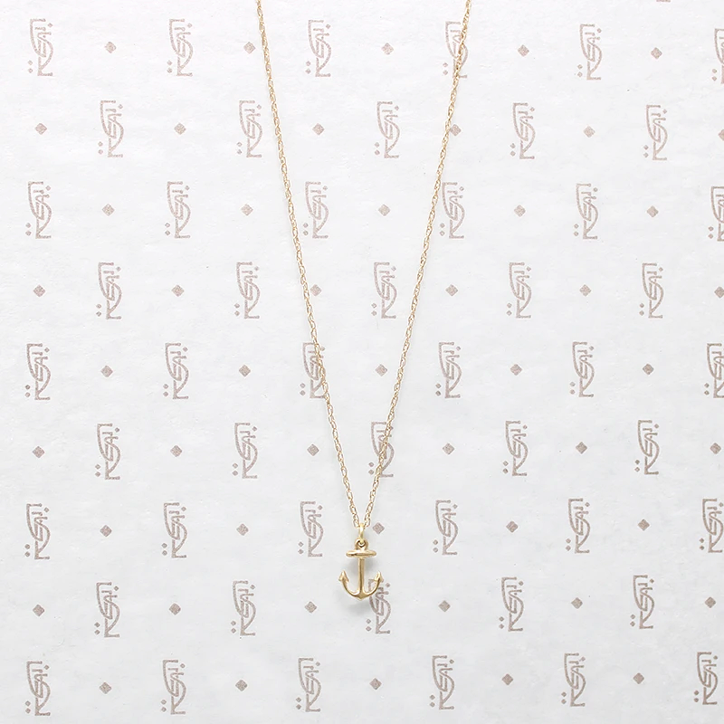 Nautical & Nice Tiny Gold Anchor Charm Necklace