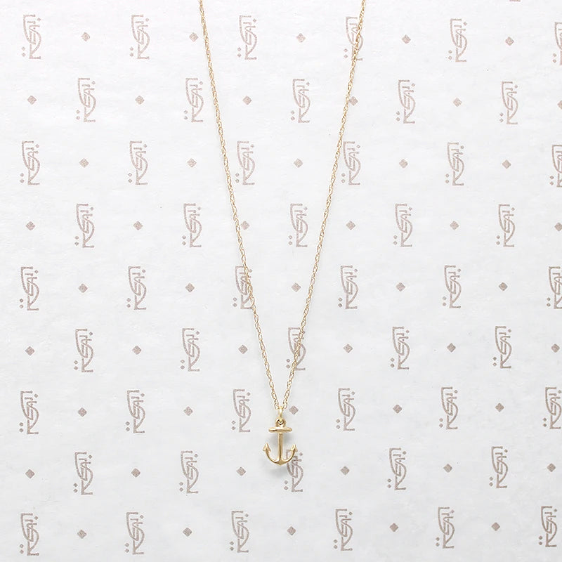 Nautical & Nice Tiny Gold Anchor Charm Necklace