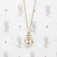 Nautical & Nice Tiny Gold Anchor Charm Necklace