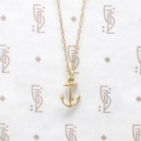 Nautical & Nice Tiny Gold Anchor Charm Necklace