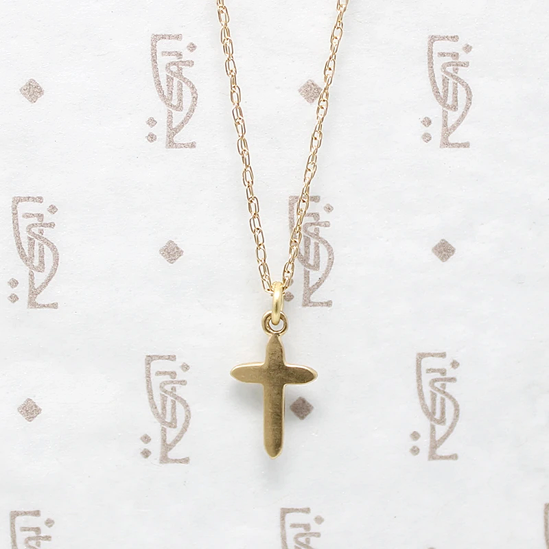 Tiny Vintage Gold Cross Pendant