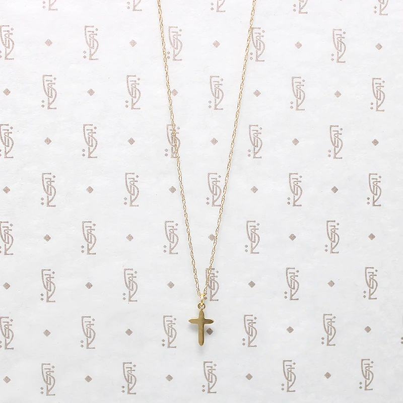 Tiny Vintage Gold Cross Pendant