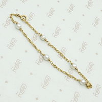 1960s Pearl & 18k Gold Rope Chain Bracelet