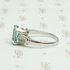 Elevated Classic 1940s Aquamarine Platinum Engagement Ring