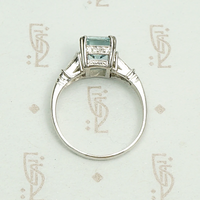 Elevated Classic 1940s Aquamarine Platinum Engagement Ring