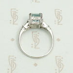 Elevated Classic 1940s Aquamarine Platinum Engagement Ring
