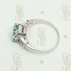 Elevated Classic 1940s Aquamarine Platinum Engagement Ring