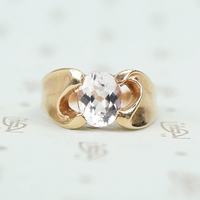 Midcentury Rosey Pink Kunzite Hug Ring