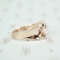 Midcentury Rosey Pink Kunzite Hug Ring