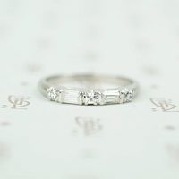 Perfect Round and Baguette Diamond Platinum Band