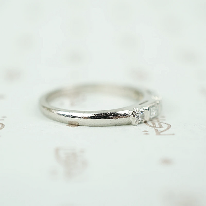 Perfect Round and Baguette Diamond Platinum Band