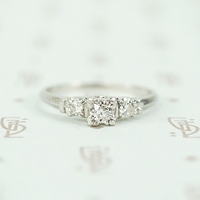 Elegant 1940s Platinum Diamond Engagement Ring