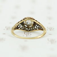 Sweet Yellow Gold Filigree Diamond Solitaire