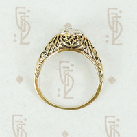 Sweet Yellow Gold Filigree Diamond Solitaire