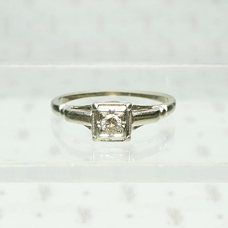 Jabel White Gold Diamond Solitaire Ring
