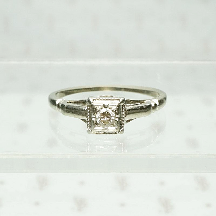 Jabel White Gold Diamond Solitaire Ring