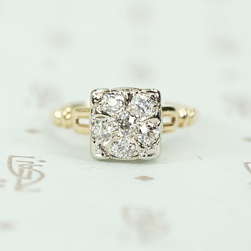 Orange Blossom Diamond Cluster Ring