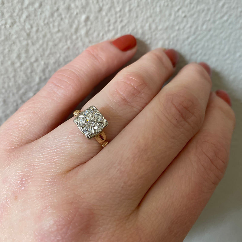 Orange Blossom Diamond Cluster Ring