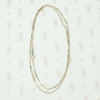 vintage 14k greenish yellow gold bar and link chain 18" long