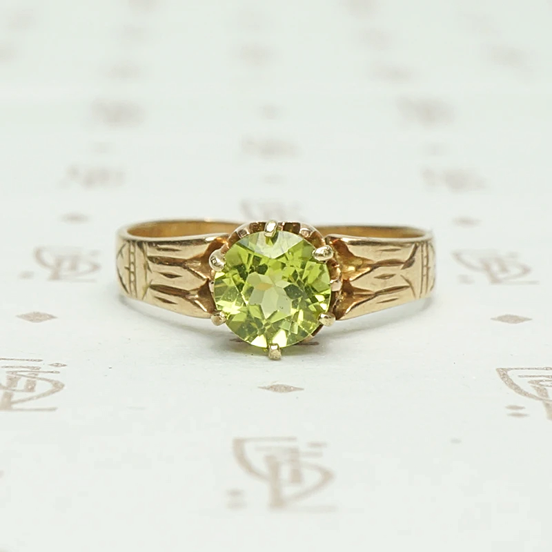 Victorian Spring Green Peridot Solitaire