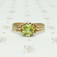 Victorian Spring Green Peridot Solitaire
