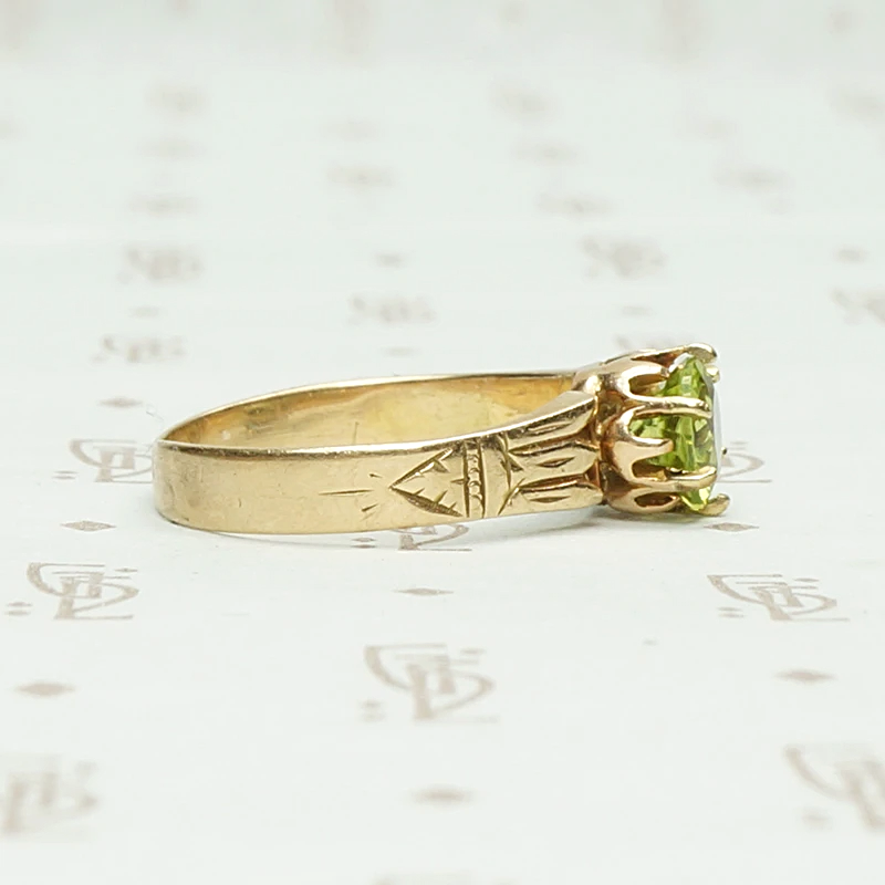 Victorian Spring Green Peridot Solitaire